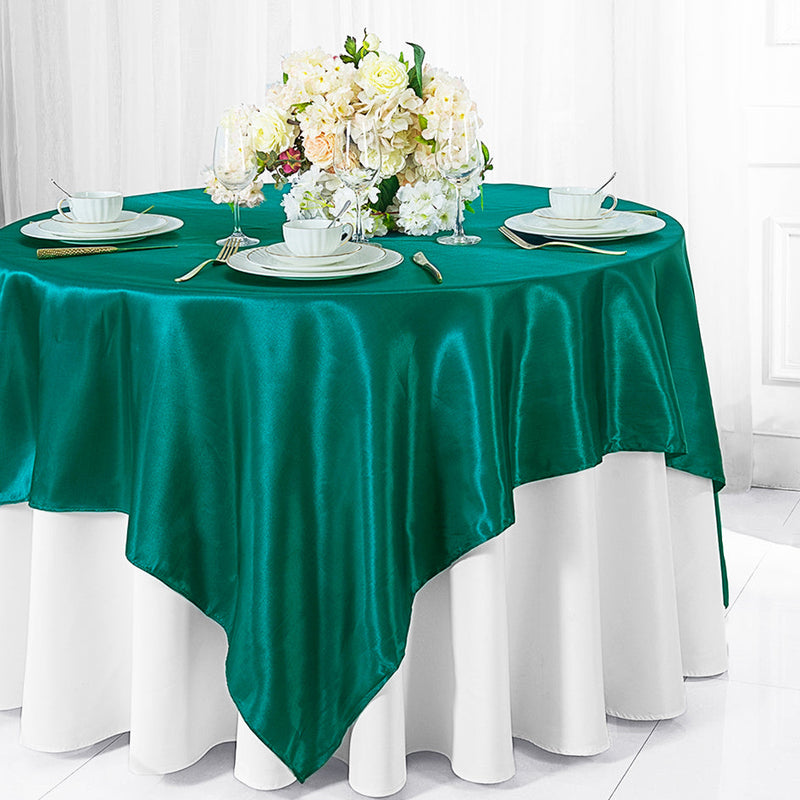 Satin Square Table Overlay 85x85 Oasis