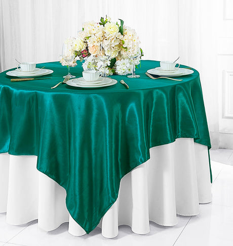 Satin Square Table Overlay 85x85 Oasis