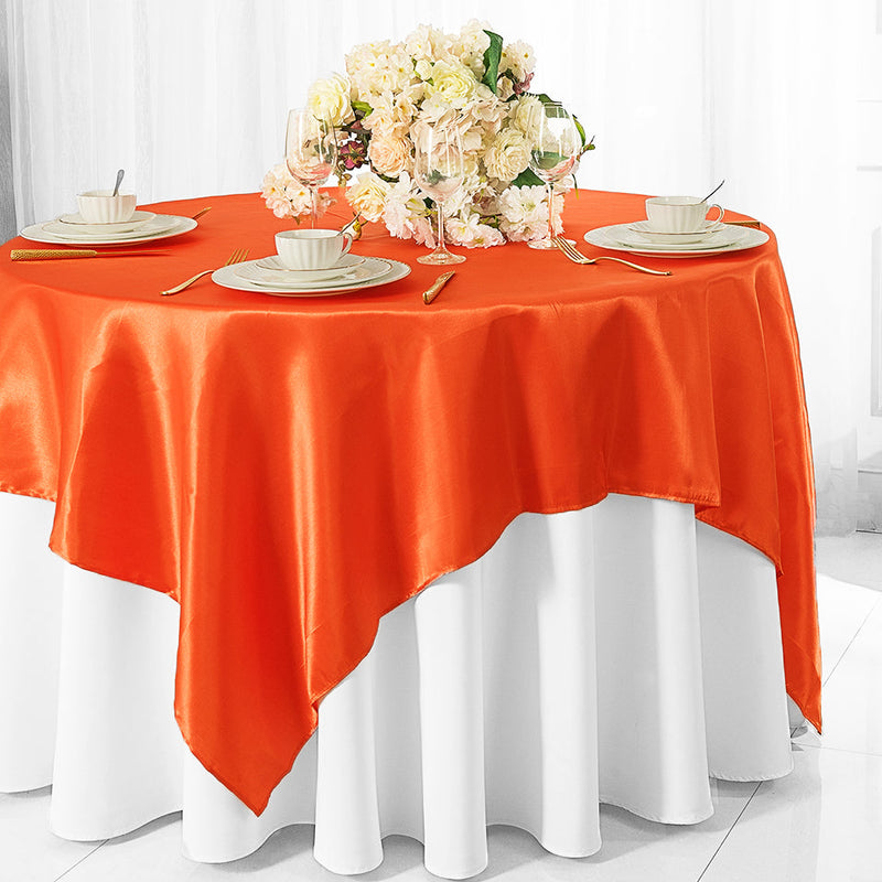 Satin Table Overlay 85x85 Square Orange