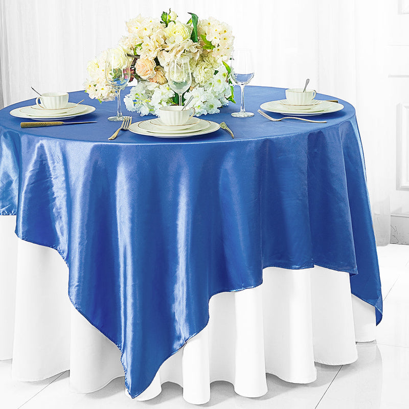 Satin Square Table Overlay 54x54 Periwinkle/Cornflower