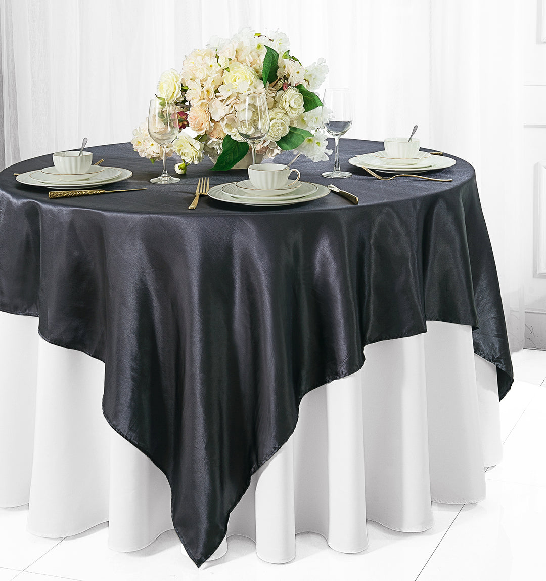 Seamless Square Satin Table Overlay Premium Polyester