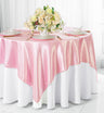 Premium Satin Square Table Overlay – Glossy Décor