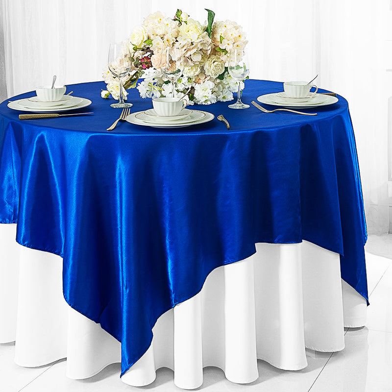 Satin Table Overlay 54x54 Square Royal Blue
