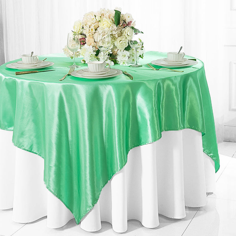 Satin Table Overlay 54x54 Square Sage Green