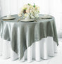 Satin Square Table Overlay 54x54 Silver