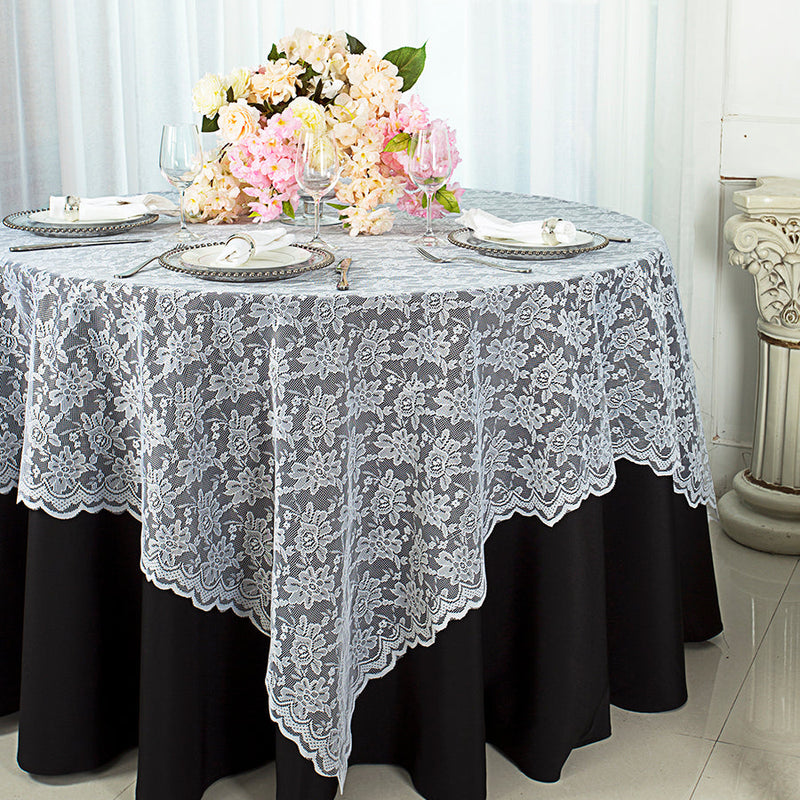 Square Lace Table Overlay 54x54 White