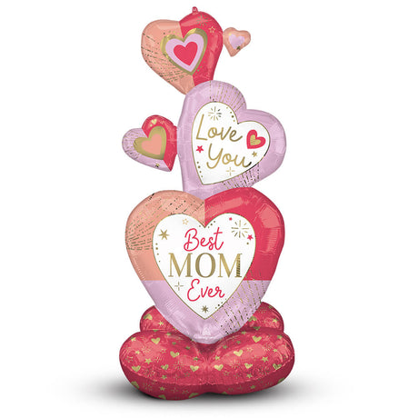 Foil Balloon Colorful Mom Stacked Hearts AirLoonz