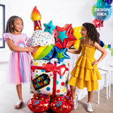 Foil Balloon Stacked Birthday Icons AirLoonz