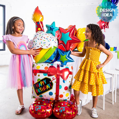 Foil Balloon Stacked Birthday Icons AirLoonz