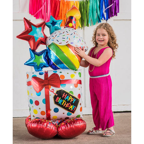 Foil Balloon Stacked Birthday Icons AirLoonz