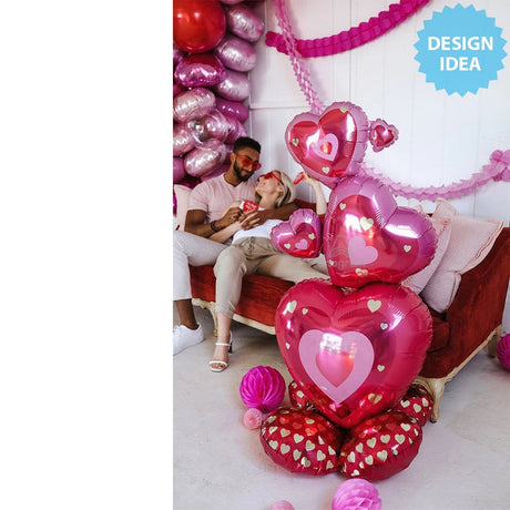 Foil Balloon Stacking Hearts AirLoonz