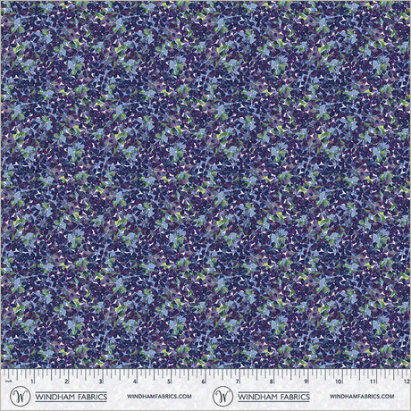 Cotton Print Navy Flowerbed Midnight Blooms Fabric 44/45"