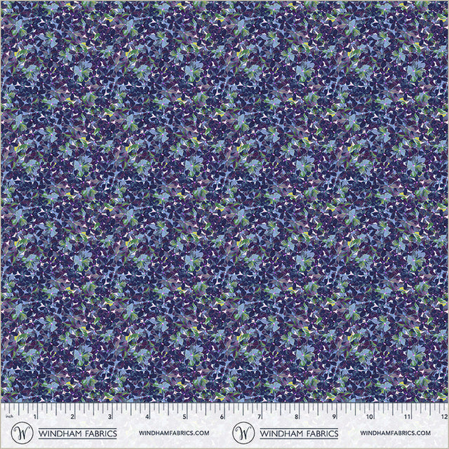 Cotton Print Navy Flowerbed Midnight Blooms Fabric 44/45"