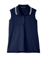 Devon & Jones® CrownLux Performance Ladies Plaited Tipped Sleeveless Polo