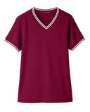 Devon & Jones® CrownLux Performance Ladies Plaited Tipped V-Neck Top
