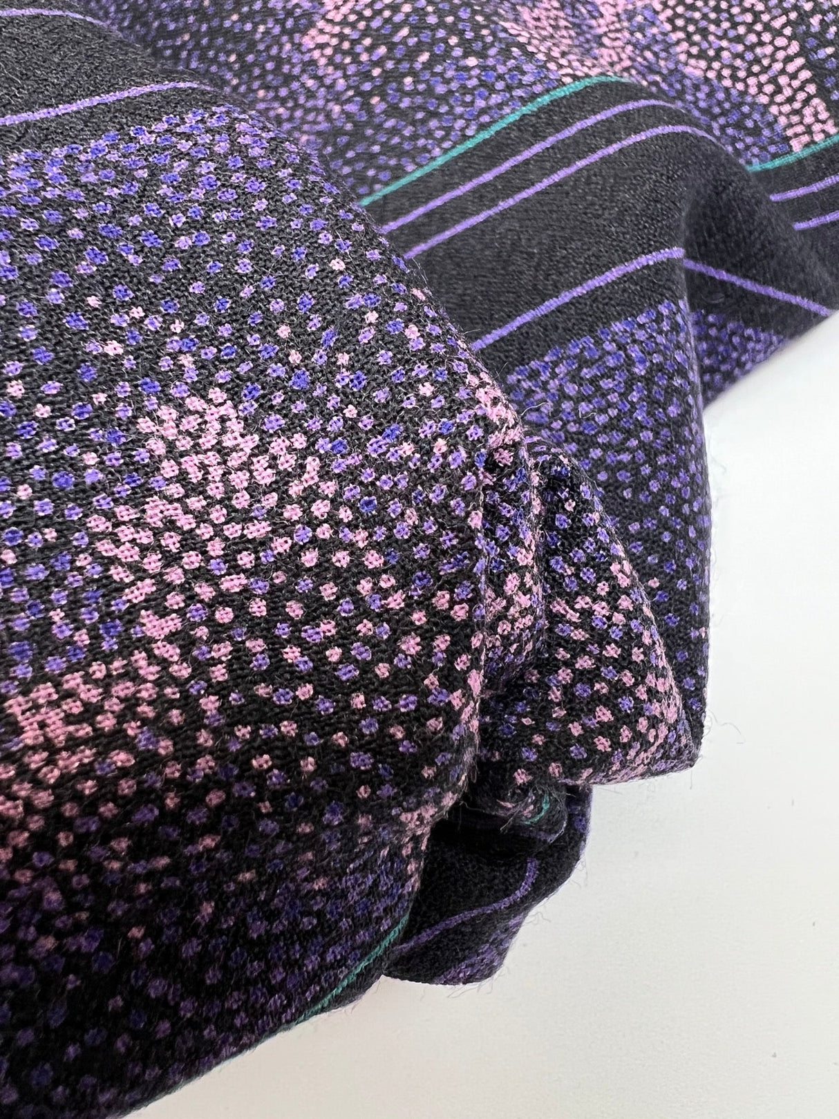 Printed Purple Pink Wool Fabric