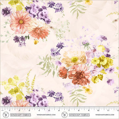 Cotton Floral Print Fabric Aviva Ceremony Pearl 44/45"
