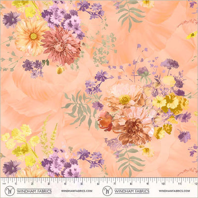 Cotton Floral Print Fabric Aviva Ceremony Sunkissed 44/45"