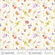 Cotton Floral Print Fabric Ivory 44/45" Aviva Floral Charm