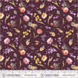 Cotton Floral Print Fabric Aubergine 44/45"