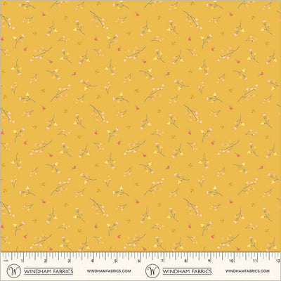 Cotton Print Aviva Sprig Buttercup 44/45" Fabric