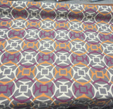 P Kaufmann Astro Jacquard Upholstery Fabric - Orange, Purple, White, 55" Width (1 Yard)