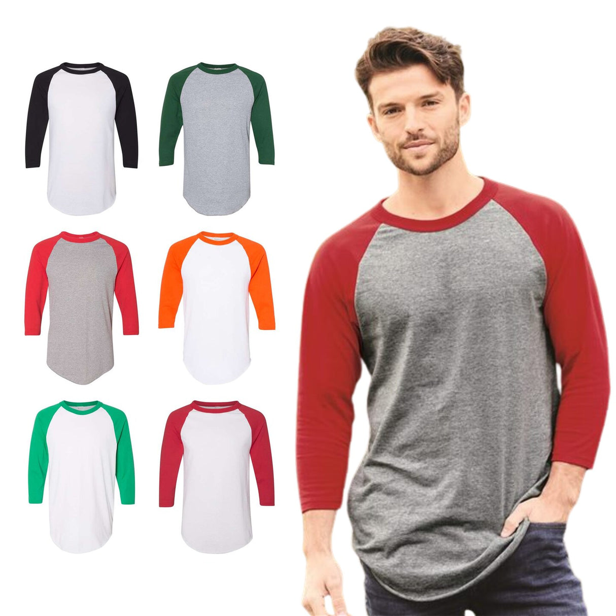 Augusta Sportswear® Three-Quarter Raglan Sleeve Jersey T-Shirt