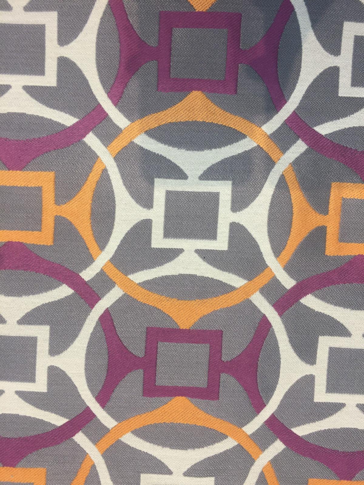 P Kaufmann Astro Jacquard Upholstery Fabric - Orange, Purple, White, 55" Width (1 Yard)