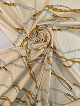 Printed Yellow Beige Polyester Twill