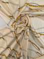 Printed Yellow Beige Polyester Twill