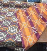 P Kaufmann Astro Jacquard Upholstery Fabric - Orange, Purple, White, 55" Width (1 Yard)