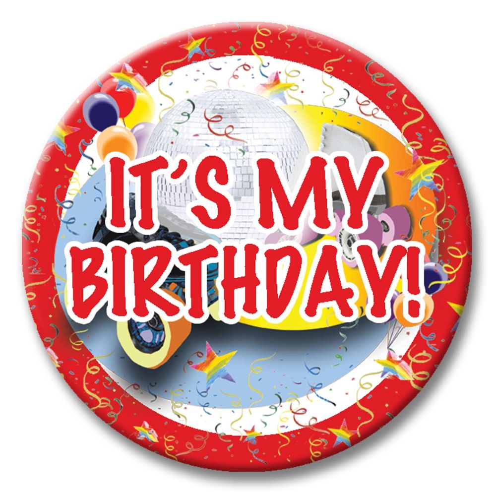 Best Disco Skate Themed Button Elevate Your Birthday Swag with Vibrant Style