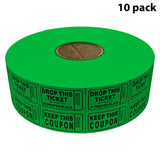 Double Roll Raffle Tickets – Coupon Tickets (2000/Roll) – Available in 8 Colors: Red, Blue, Green, Yellow, Orange, Purple, Pink & White