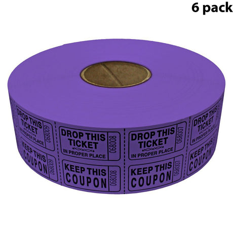 Double Roll Raffle Tickets – Coupon Tickets (2000/Roll) – Available in 8 Colors: Red, Blue, Green, Yellow, Orange, Purple, Pink & White