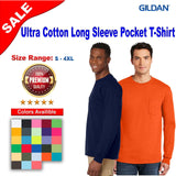 Gildan® Ultra Cotton Long Sleeve Crew-Neck Pocket T-Shirt