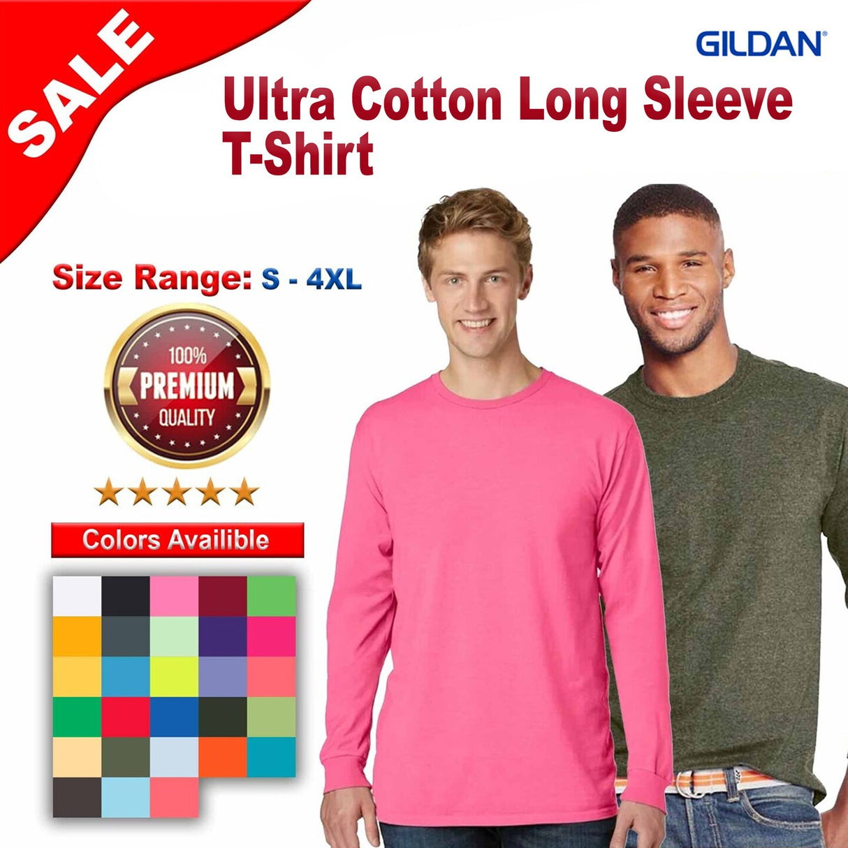Gildan® Ultra Cotton Long Sleeve Crewneck T-Shirt