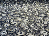 Peacock Silver Animal Upholstery Jacquard Fabric - Silver Beige Gray With Hints Of Antique Gold, 1 Yard