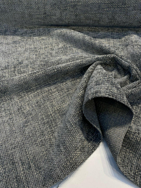 Soft Tweed Mont Clair Chenille Upholstery Fabric - Gray Battleship, 56" Width (By The Yard)