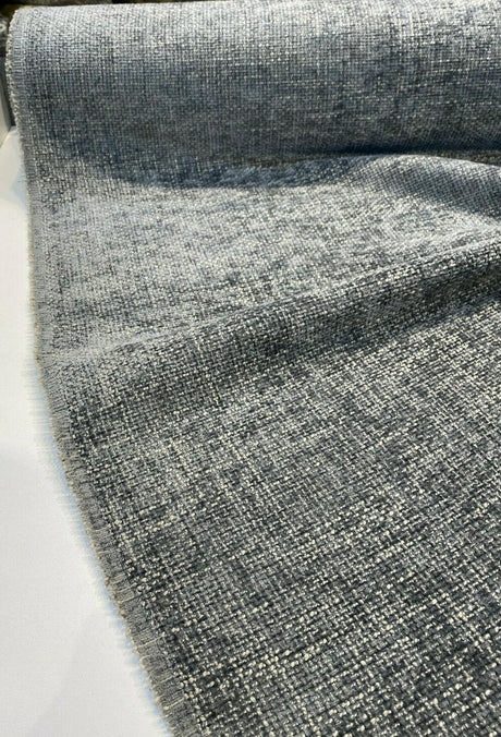 Soft Tweed Mont Clair Chenille Upholstery Fabric - Gray Battleship, 56" Width (By The Yard)