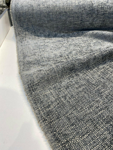 Soft Tweed Mont Clair Chenille Upholstery Fabric - Gray Battleship, 56" Width (By The Yard)