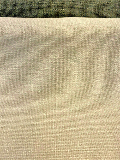 Soft Tweed Mont Clair Chenille Upholstery Fabric - White Cloud, 56" Width (1 Yard)