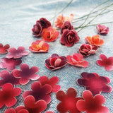 Crystal Candy Red Mini Wafer Paper Flowers, Pack of 60