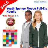 BELLA + CANVAS® Youth Sponge Fleece Full-Zip Hoodie - 3739Y