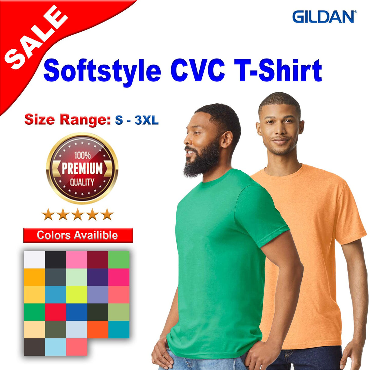 Gildan® Softstyle Crewneck Short Sleeve CVC T-Shirt