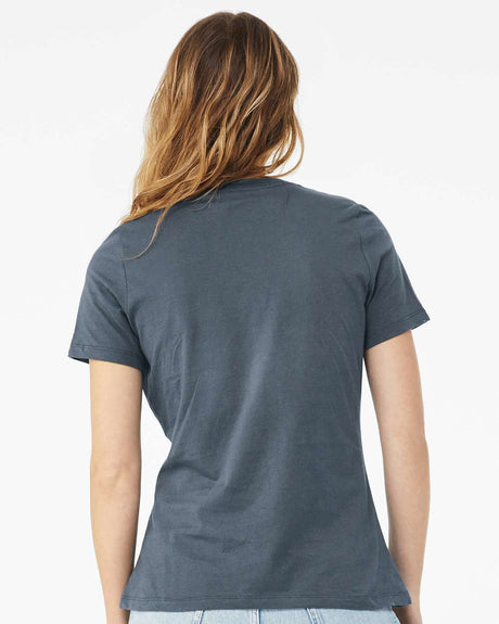Camiseta relajada de jersey para mujer con cuello redondo y manga corta BELLA + CANVAS®