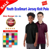 Hanes® Youth EcoSmart Jersey Knit Short Sleeve Collared Polo