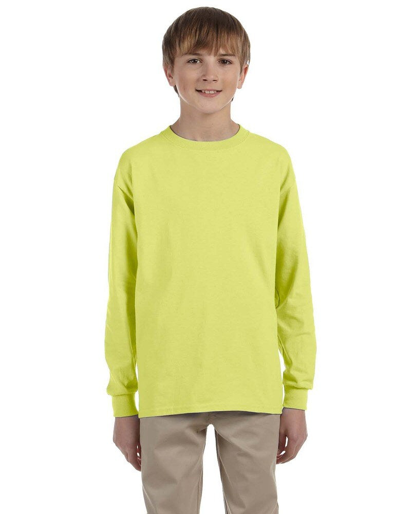 JERZEES® Dri-Power Youth Poly Cotton Long Sleeve Crewneck T-Shirt