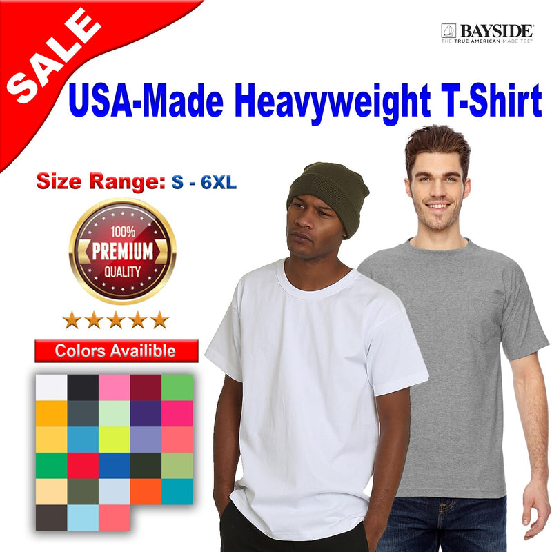 Bayside® USA-Made Heavyweight Short Sleeve Crewneck T-Shirt