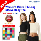 BELLA + CANVAS® Women's Micro Rib Long Sleeve Baby Tee