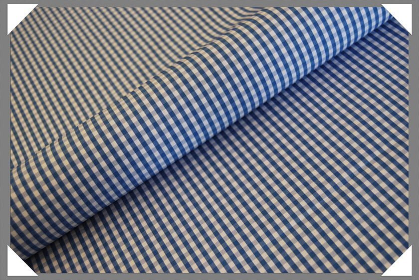 Light Blue Gingham Cotton Shirting Fabric - 100 Percent Cotton Fabric, Gingham Pattern, Light Blue, 58/60" Width (1 Yard)